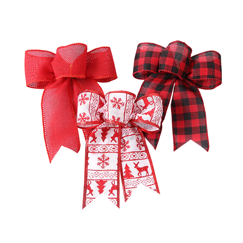 Factory made Christmas wired ribbon bows for gift wrapping